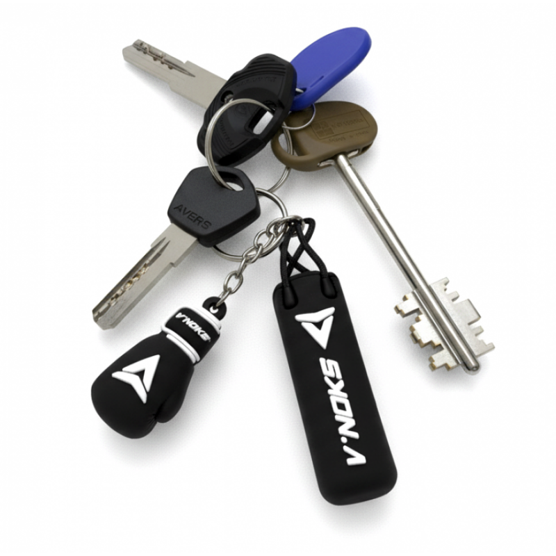 Брелок боксерська рукавичка та мішок V`Noks Black