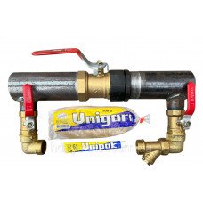 Байпас стальной DN50(2") L=400мм с латунным шаровым краном