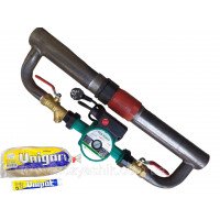 Байпас стальной DN50(2") L=580 мм с чугунным шаровым клапаном и циркуляционным насосом