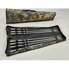 Набор шампуров в чехле СЕРЕБРО, (7 штук + чехол книжка)