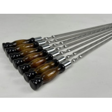 Шампура ПРЕМИУМ, с деревяной ручкой