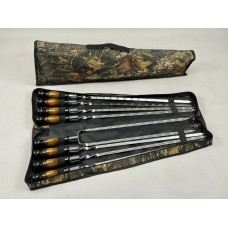 Набор шампуров в чехле ПРЕМИУМ, (7 штук, двойной шампур + чехол)