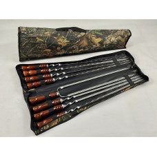 Набор шампуров в чехле КИЗЛЯР, (7 штук, двойной шампур + чехол)