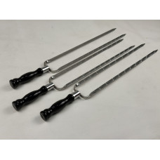 Двойной шампур БЛЭК, с деревянной ручкой