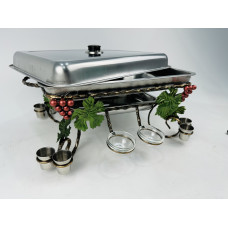 Садж прямоугольный “Виноград” с соусницами и рюмками 45x35 см.