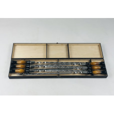 Набор шампуров в кейсе "Вуд темный"