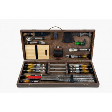 Набор подарочный для пикника ШАШЛЫЧНИК ЛАЙТ, ручной работы (шампура и аксессуары)