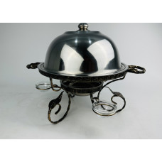 Садж для подачи (подогрева) шашлыка 36 см. с соусницами + крышка "ГРЕЦИЯ"