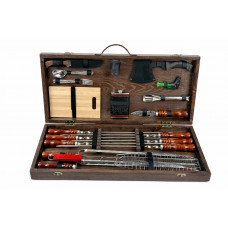 Набор подарочный для пикника ШАШЛЫЧНИК ЛАЙТ кизляр, ручной работы (шампура и аксессуары)