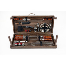 Набор подарочный для пикника GRILL MASTER кизляр, ручной работы (шампура и аксессуары)