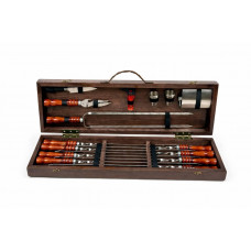 Набор шампуров в деревянном кейсе СКИФ Классик