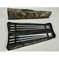 Набор шампуров Серебро для люля-кебаб в чехле