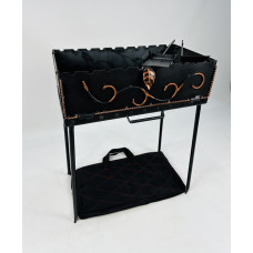 Мангал-чемодан кованный на 10 шампуров, 3 мм. (мангал, чехол, кочерга и совок)