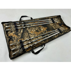 Эксклюзивный набор шампуров толщиной 5мм, (6 штук + чехол книжка)