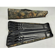 Набор шампуров в чехле Эксклюзив, (7 штук, двойной шампур + чехол книжка)