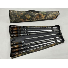 Набор шампуров в чехле ВЕНГЕ, (7 штук, двойной шампур + чехол)