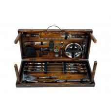 Подарочный набор шампуров и инструментов для гриля, кейс стол