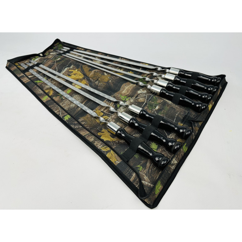 Набір шампурів в чохлі БЛЕК, (7 штук + чохол книжка)