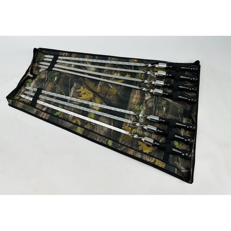 Набір шампурів в чохлі БЛЕК, (7 штук + чохол книжка)