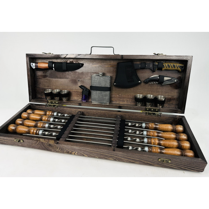 Набір шампурів в кейсі МИСЛИВЕЦЬ