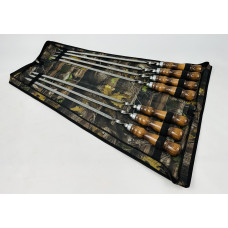 Набір шампурів в чохлі КІЗЛЯР, (7 штук + чохол книжка)