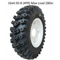 Колесо16х4.50-8 в сборі, (4PR) Max Load 280кг,  "WANDA"