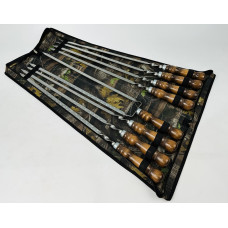 Набір шампурів в чохлі КІЗЛЯР, (7 штук, подвійний шампур + чохол)