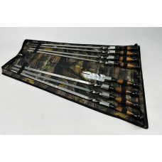 Набір шампурів в чохлі ПРЕМІУМ, (7 штук, вилка-ніж для зняття м'яса + чохол)