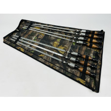 Набір шампурів в чохлі ПРЕМІУМ, (7 штук + чохол книжка)