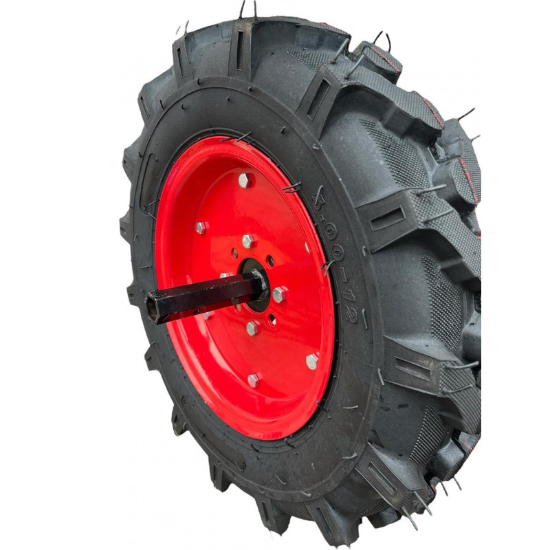 Колесо на мотоблок 5.00-12 в зборі зі ступецею (170мм)