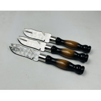 Вилка-ніж для зняття м'яса ПРЕМІУМ, з деревяною ручкою