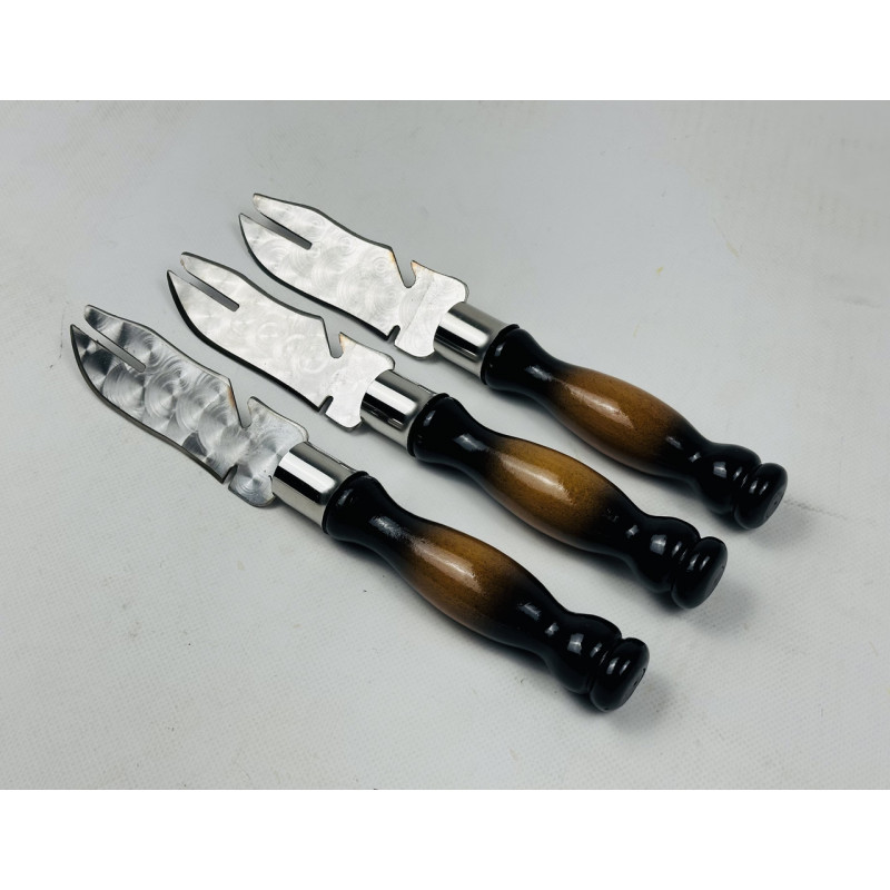 Вилка-ніж для зняття м'яса ПРЕМІУМ, з деревяною ручкою