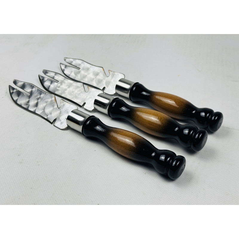 Вилка-ніж для зняття м'яса ПРЕМІУМ, з деревяною ручкою