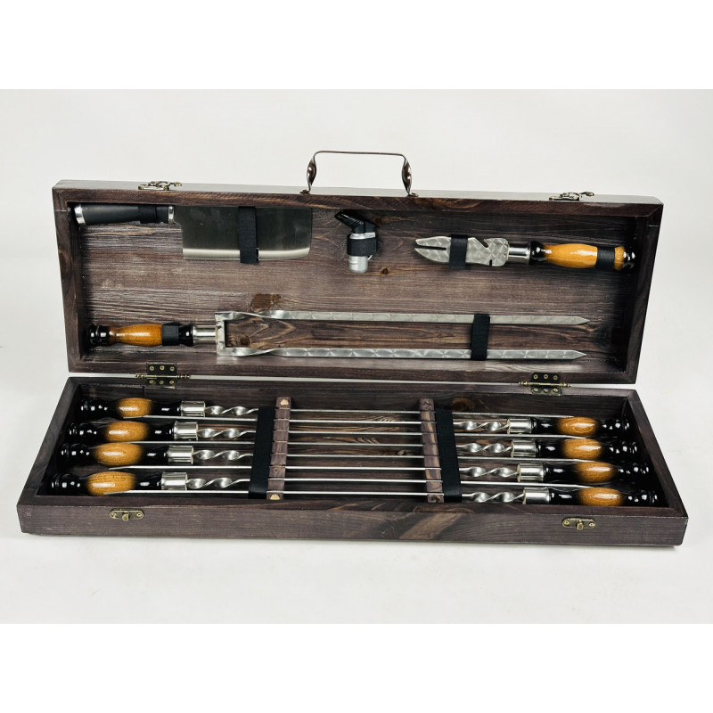 Набір шампурів в дерев'яному кейсі ОРІОН