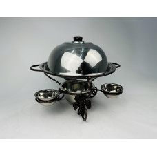 Садж з соусницами для подачі 36 см. VIP виноградний лист + кришка