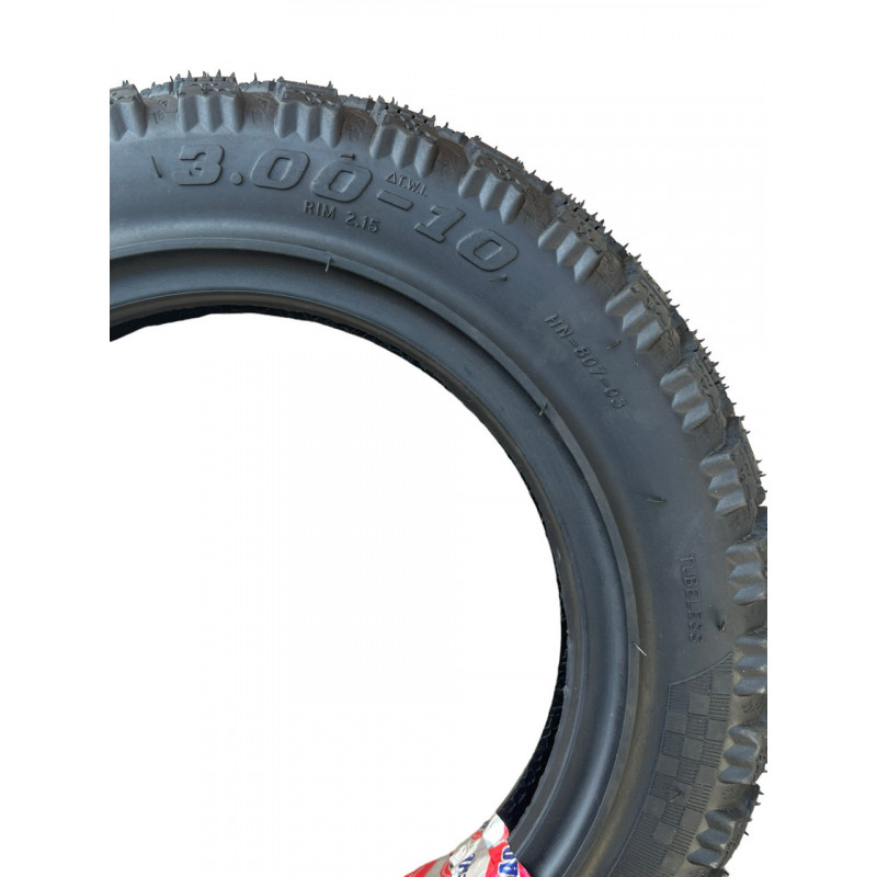 Покришка 3.00-10 49G, без камерна (TL), (8PR), Load Range "D", MAX LOAD 185кг, "ВСЕСЕЗОНКА"