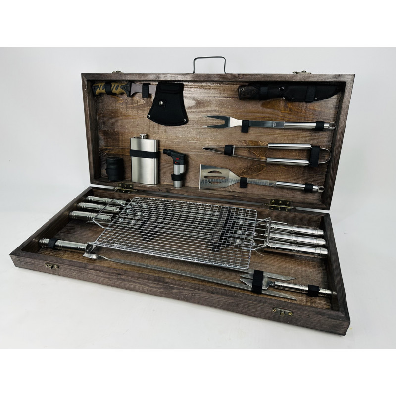 Подарунковий набір для пікніка BBQ MAX, ручної роботи (шампура і аксесуари)