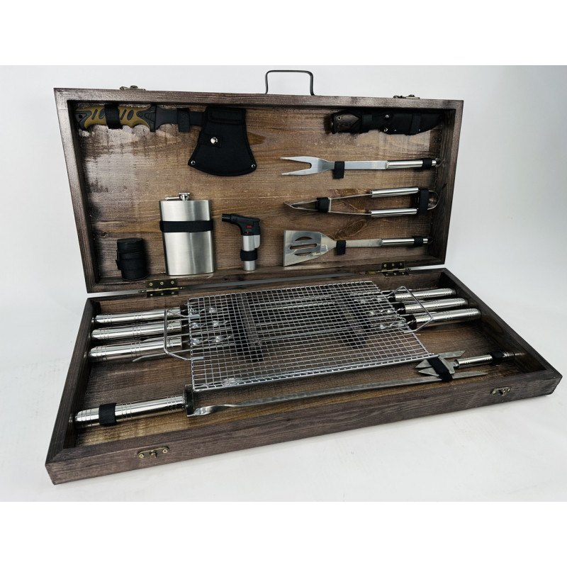Подарунковий набір для пікніка BBQ MAX, ручної роботи (шампура і аксесуари)