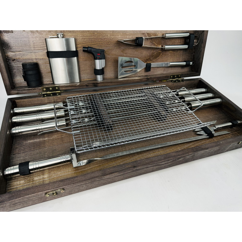 Подарунковий набір для пікніка BBQ MAX, ручної роботи (шампура і аксесуари)