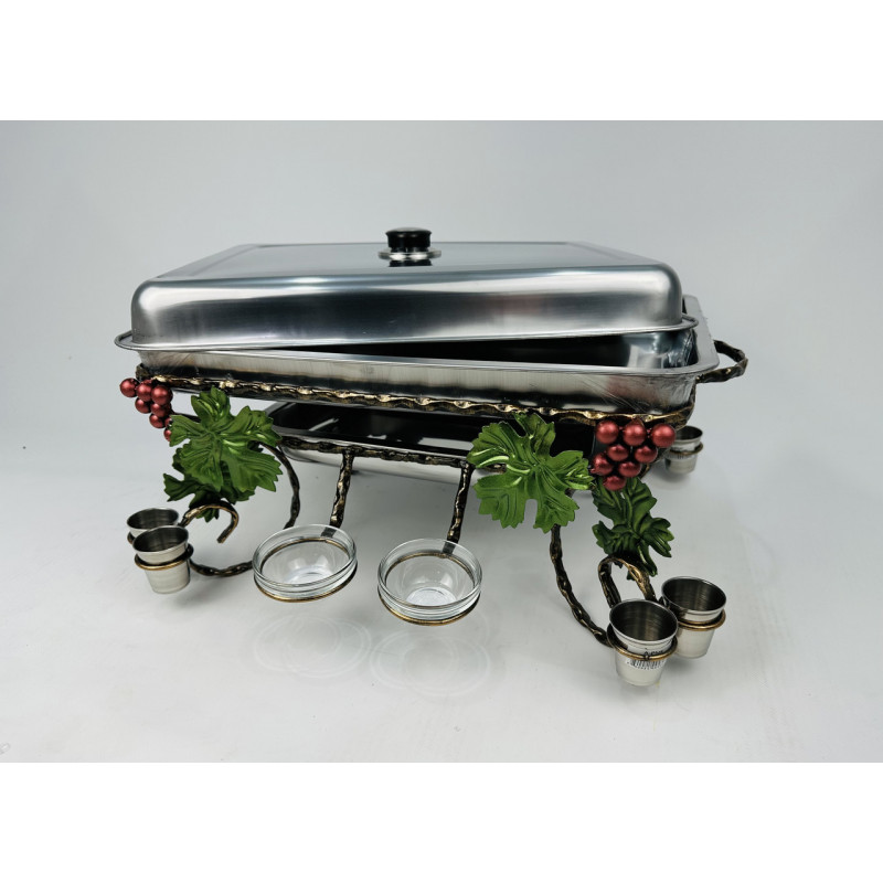 Садж прямокутний “Виноград” з соустицями та чарками