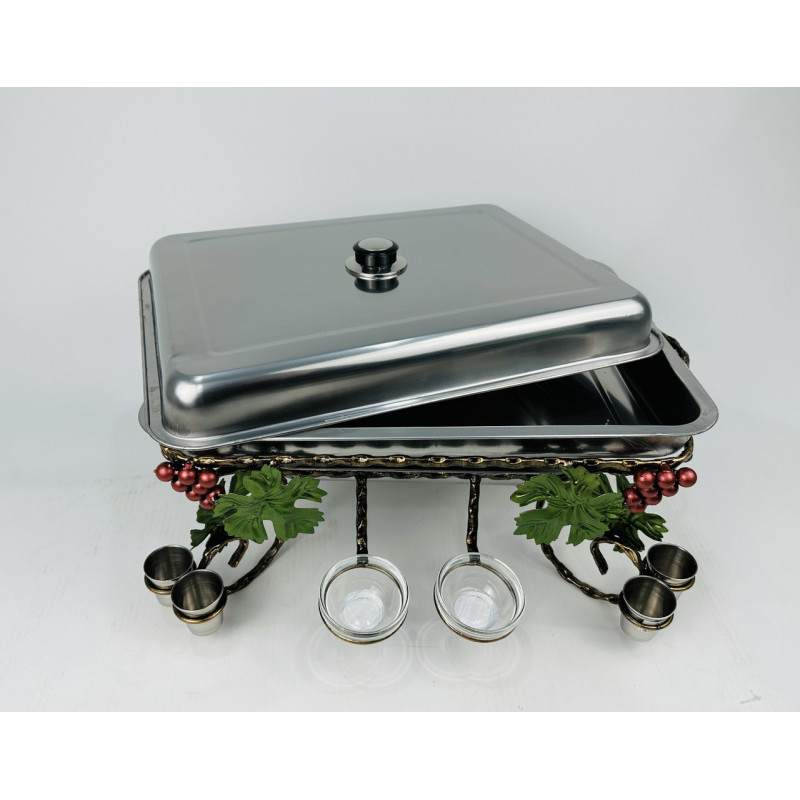 Садж прямокутний “Виноград” з соустицями та чарками