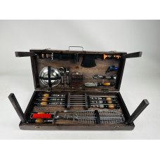 Подарунковий набір для пікніка ШАШЛИЧНИК LUX, ручної роботи (шампура і аксесуари)