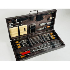 Подарунковий набір для пікніка ШАШЛИЧНИК ЛАЙТ, ручної роботи (шампура і аксесуари)