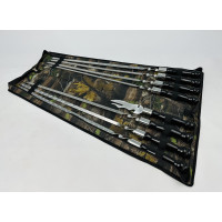 Набір шампурів в чохлі БЛЕК, (7 штук, вилка-ніж для зняття м'яса + чохол)