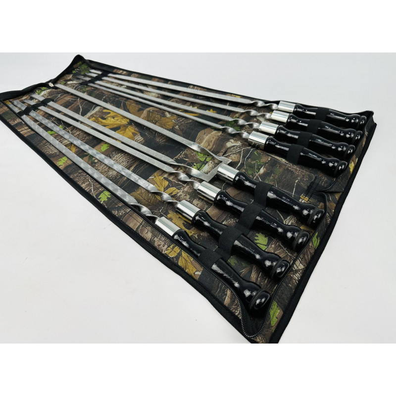 Набір шампурів в чохлі БЛЕК, (7 штук, подвійний шампур + чохол)