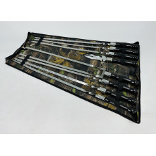 Набір шампурів в чохлі БЛЕК, (6 штук, подвійний шампур, вилка-ніж для зняття + чохол)