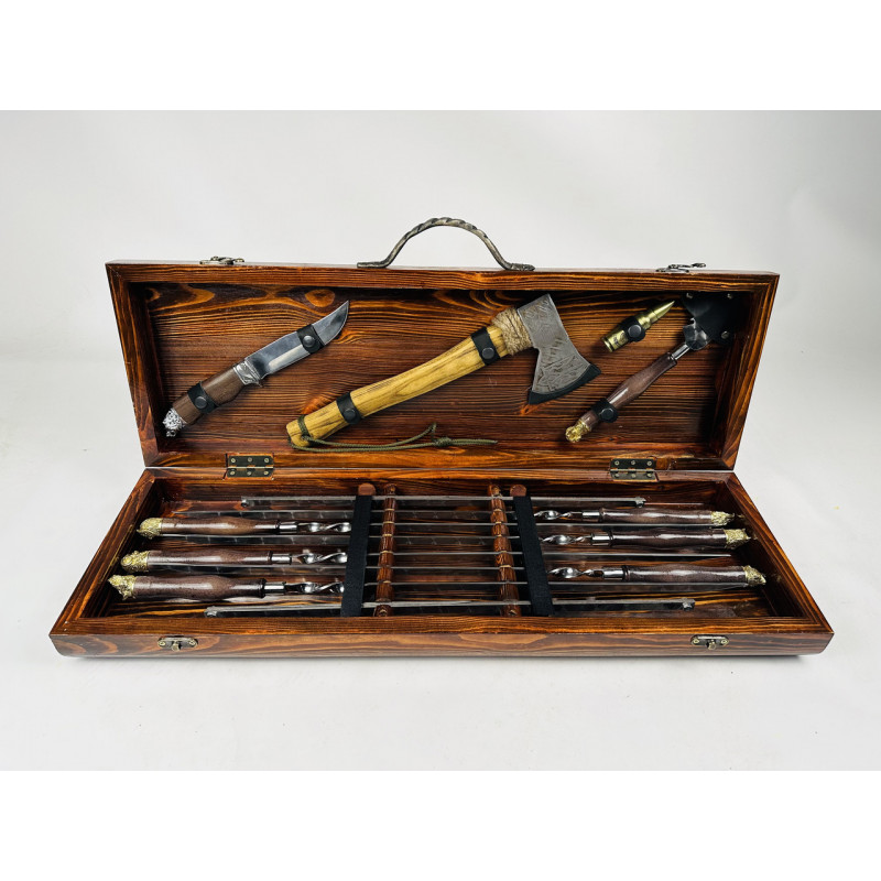 Набір шампурів в кейсі САФАРІ LUX