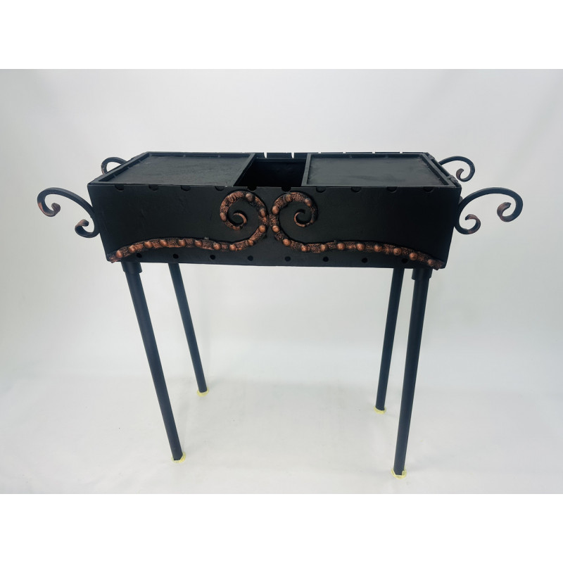 Стаціонарний мангал 3 мм, зі зйомними ніжками і двома боковими столиками