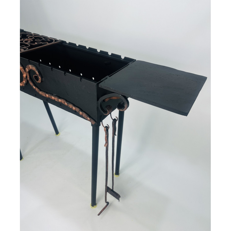 Стаціонарний мангал 3 мм, зі зйомними ніжками і двома боковими столиками