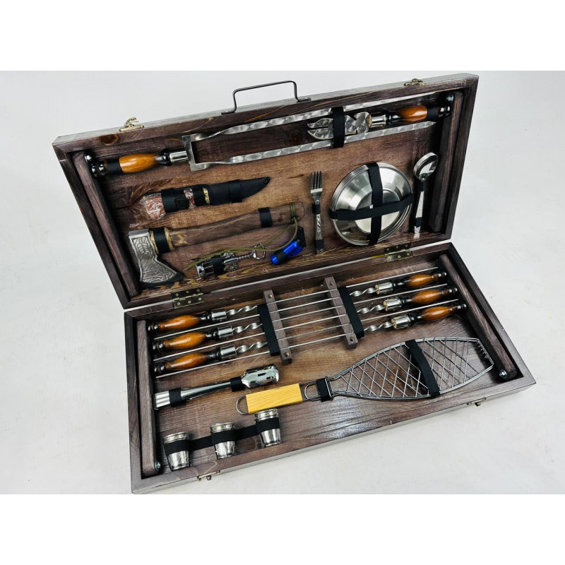 Подарунковий набір для пікніка МЕГА, ручної роботи (шампура і аксесуари)